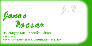 janos mocsar business card